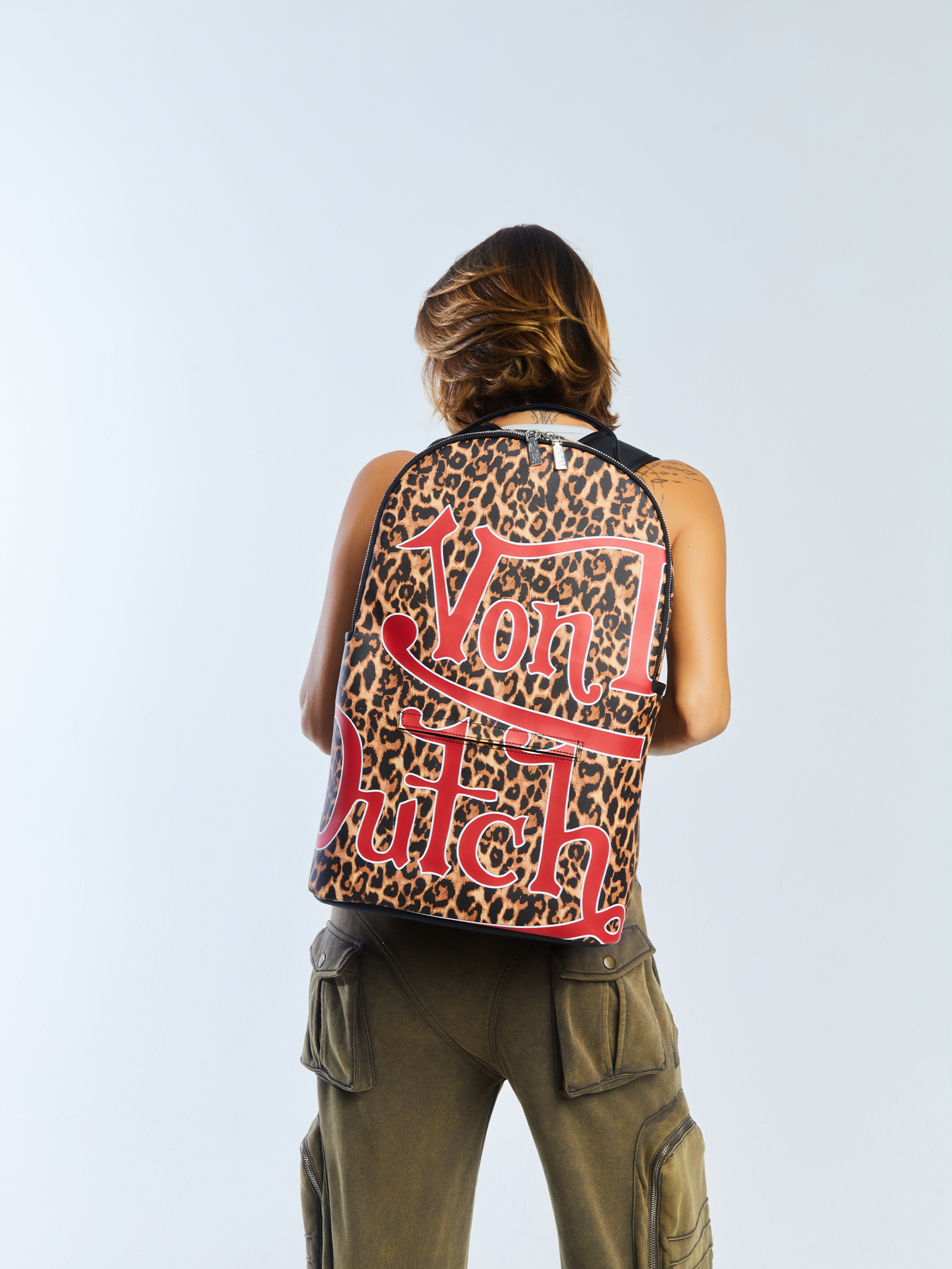 Large Leopard Print Backpack