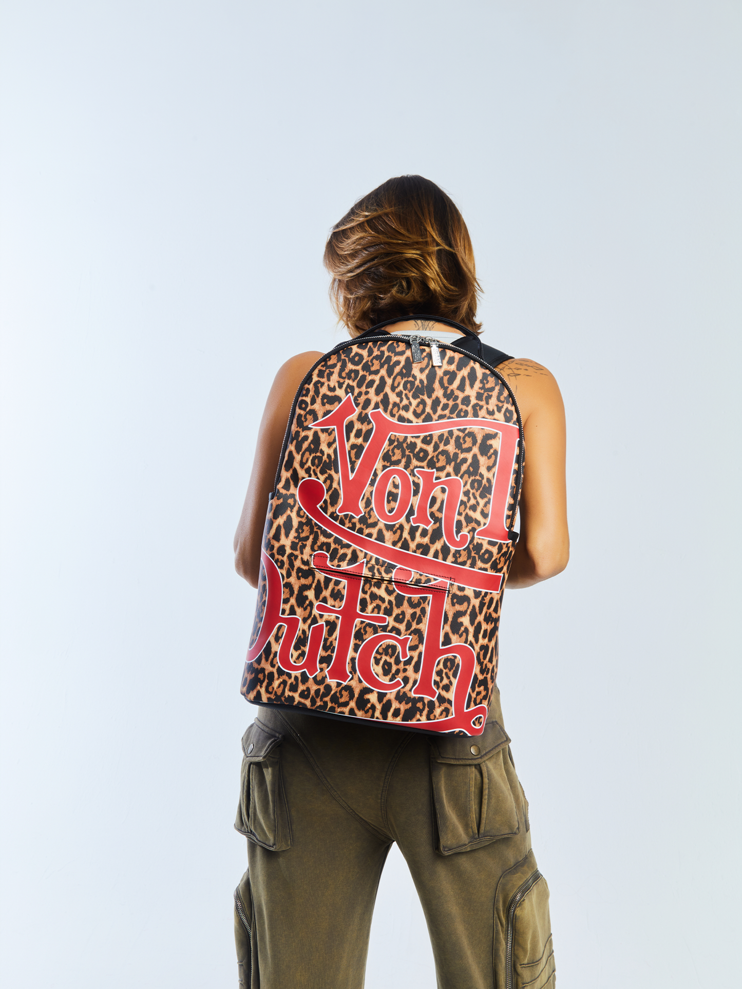 Large Leopard Print Backpack