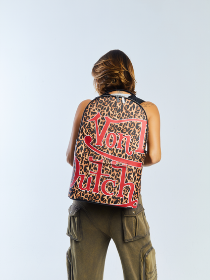Large Leopard Print Backpack