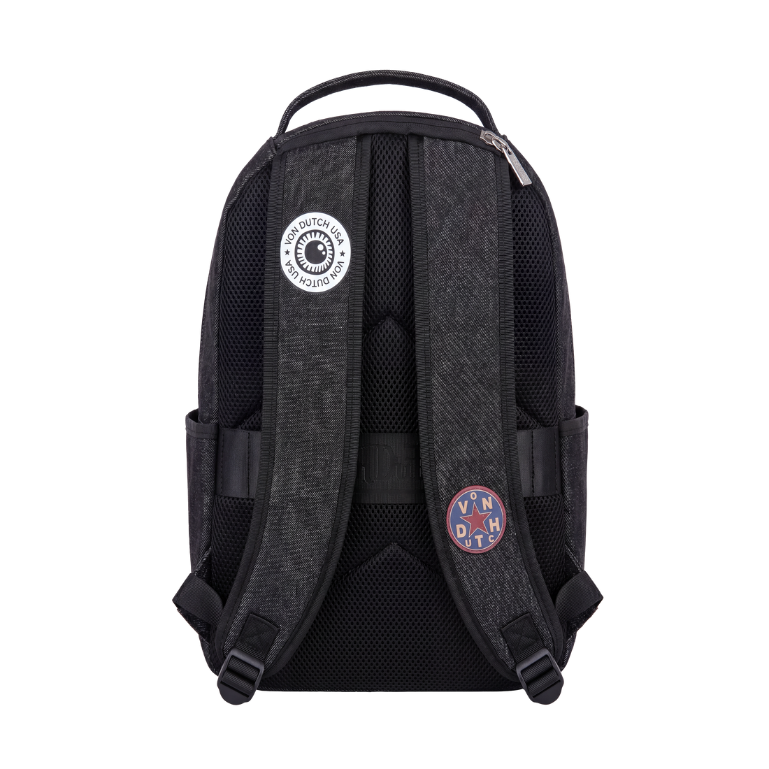 Medium Sized Black Multi-Patch Backpack — image 2