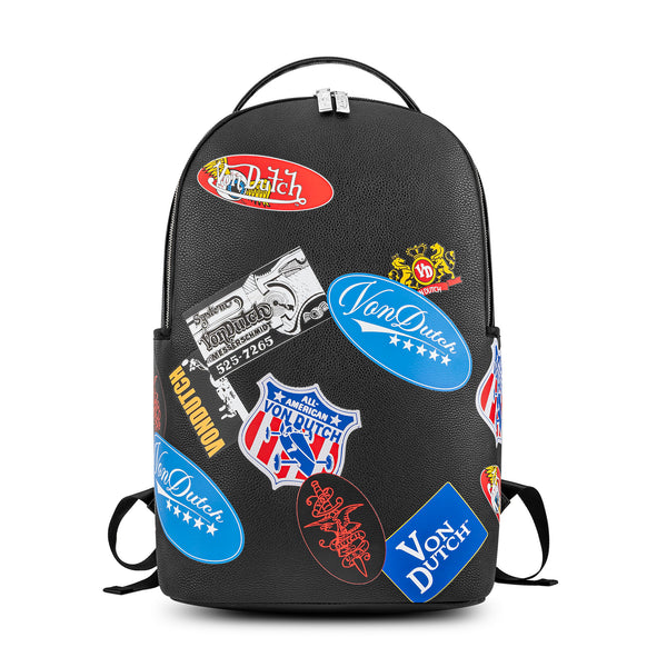 (PRE-ORDER)Large Sized Black Multi-Patch Backpack