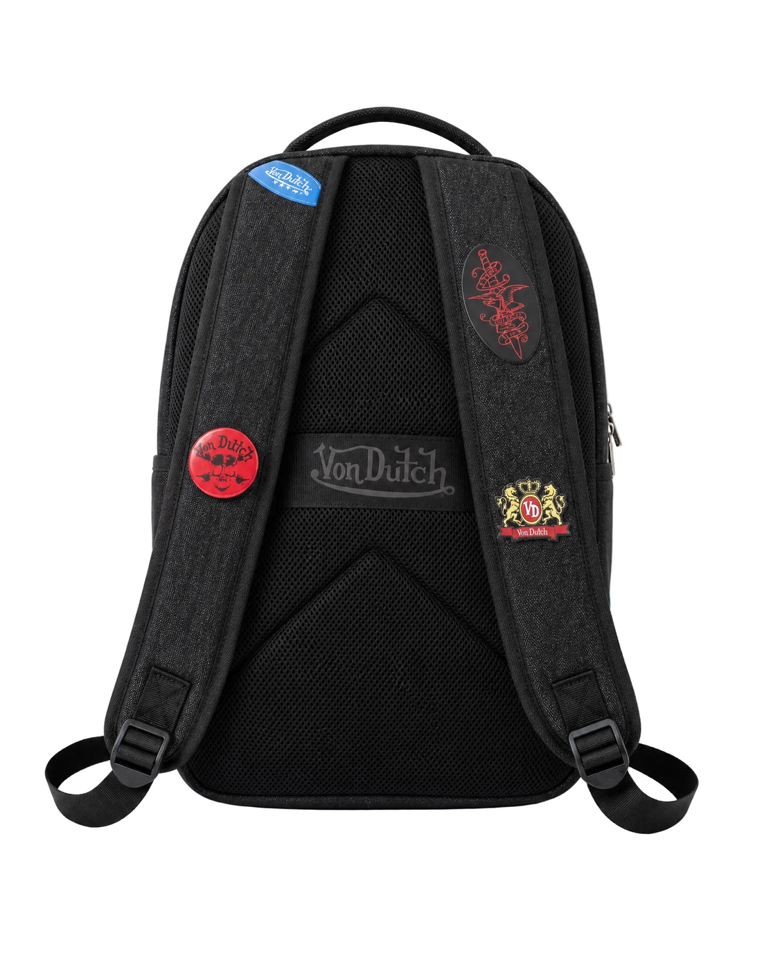 Large Sized Black Multi-Patch Backpack — image 2