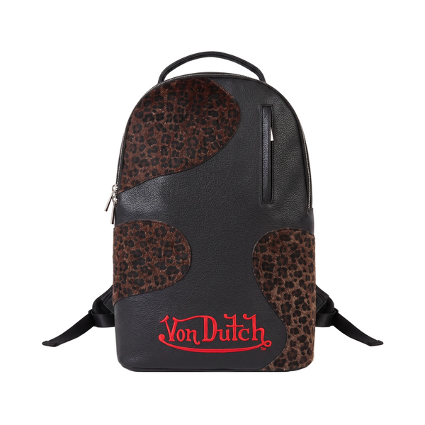 Large Sized Black Cheetah Print Backpack