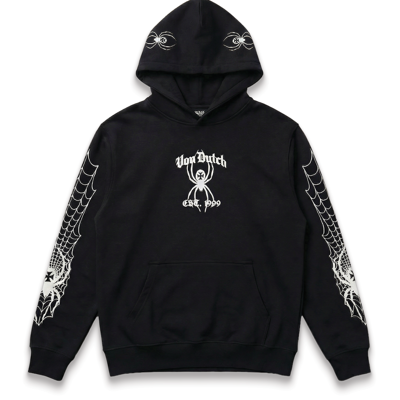 SPIDER CREST HOODIE - BLACK & WHITE
