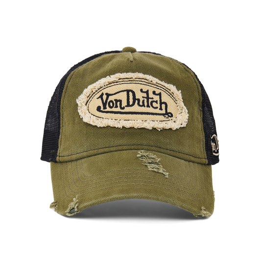 Vintage Green Von Denim Trucker Hat
