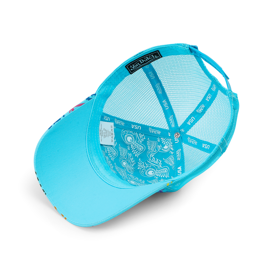 Kids Classic Trucker Hat - Blue All Over Blocks — image 5