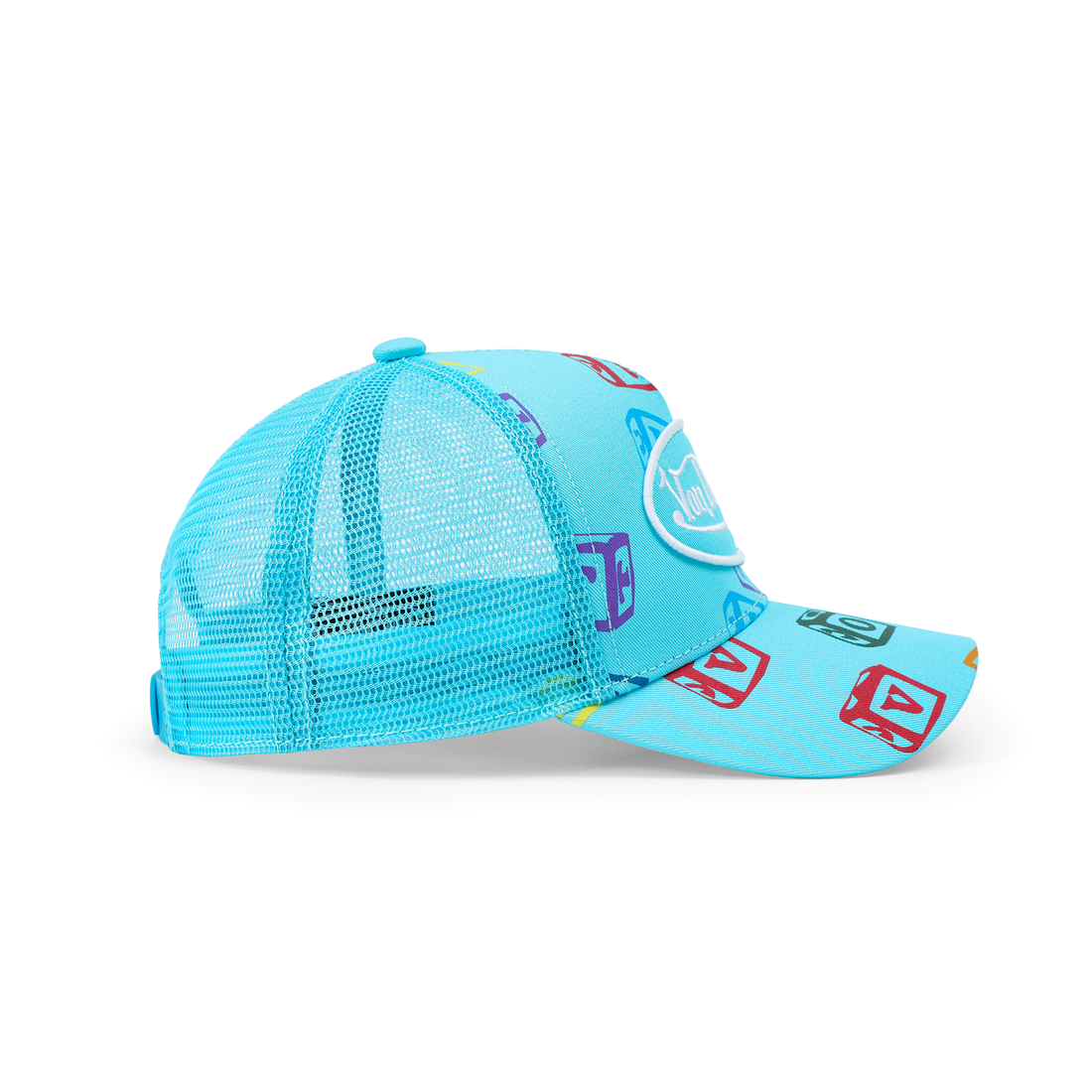 Kids Classic Trucker Hat - Blue All Over Blocks — image 4