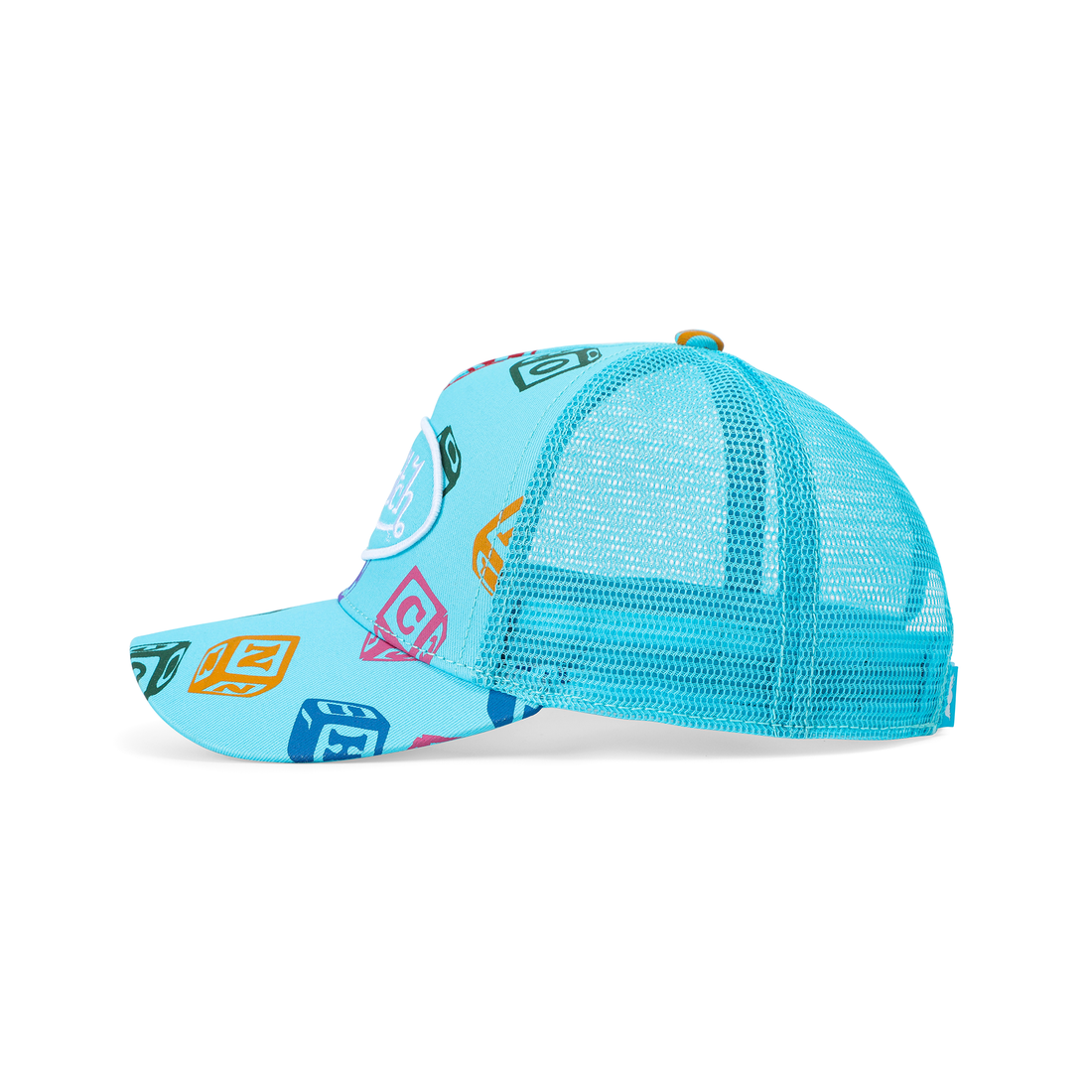 Kids Classic Trucker Hat - Blue All Over Blocks — image 3