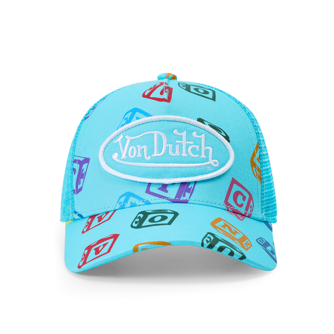 Kids Classic Trucker Hat - Blue All Over Blocks — image 1