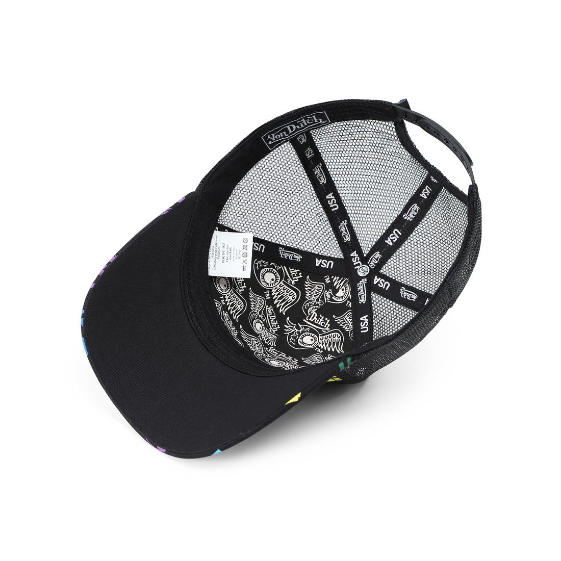 Kids Classic Trucker Hat - Black All Over Blocks — image 5
