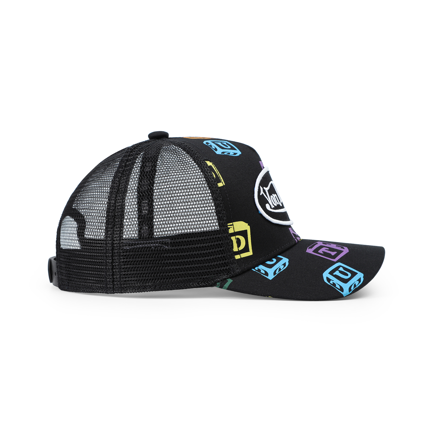 Kids Classic Trucker Hat - Black All Over Blocks