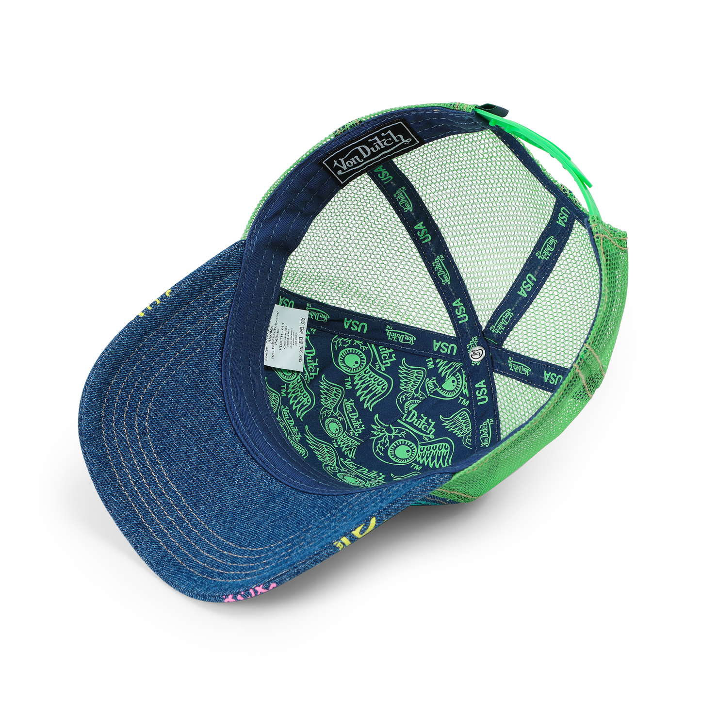 Kids Denim Trucker Hat - Green Apple