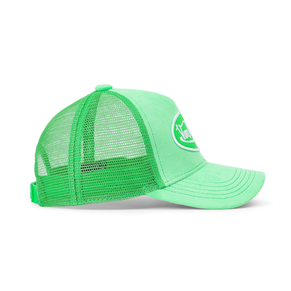 Kids Velvet Trucker Hat -  Lime Green