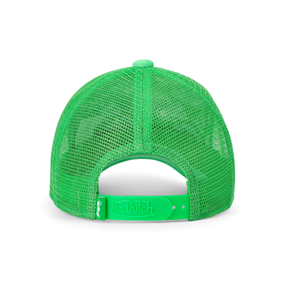 Kids Velvet Trucker Hat -  Lime Green