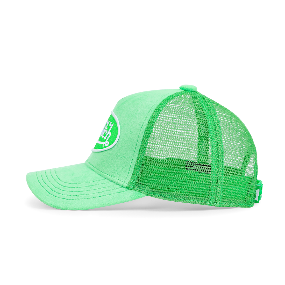 Kids Velvet Trucker Hat -  Lime Green — image 3