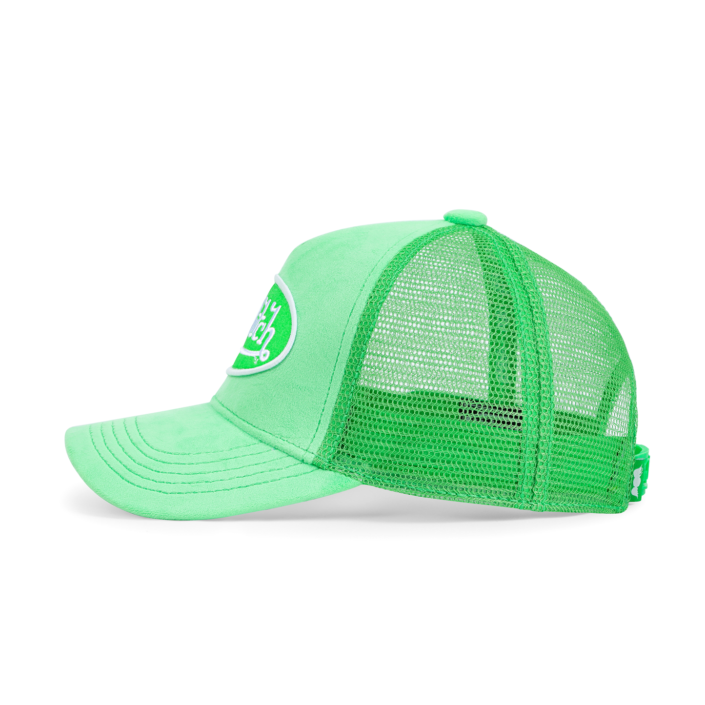 Kids Velvet Trucker Hat -  Lime Green