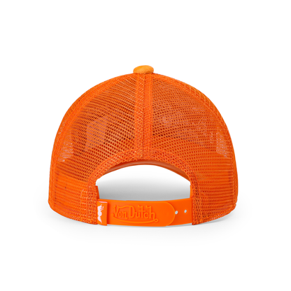 Kids Velvet Trucker Hat - Neon Orange