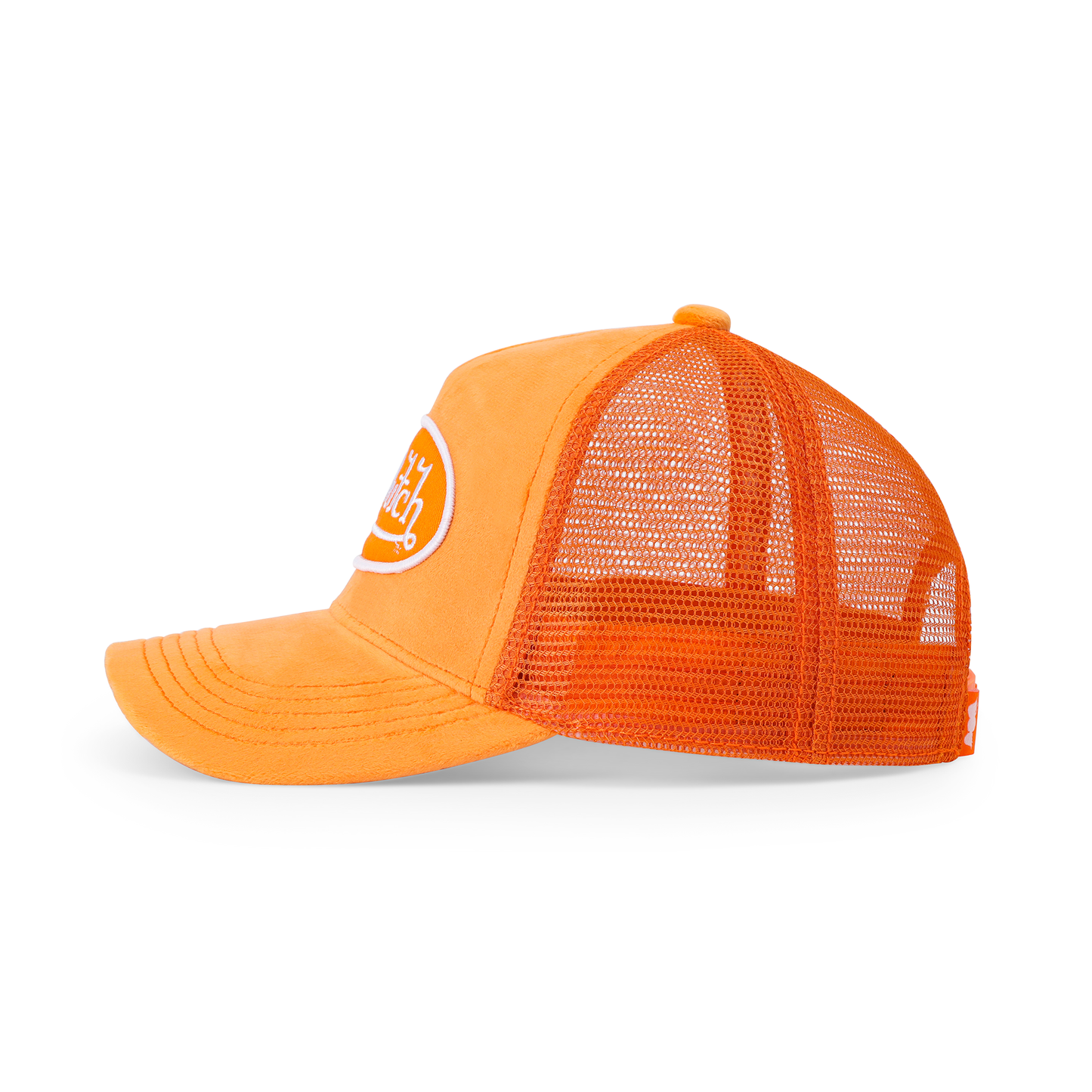 Kids Velvet Trucker Hat - Neon Orange