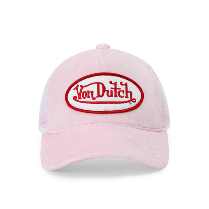 Kids Velvet Trucker Hat -  Pink Crush