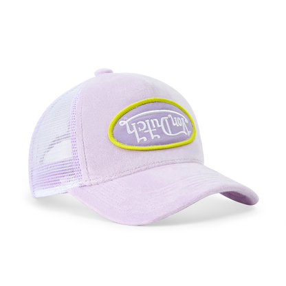 Kids Velvet Trucker Hat -  Light Purple