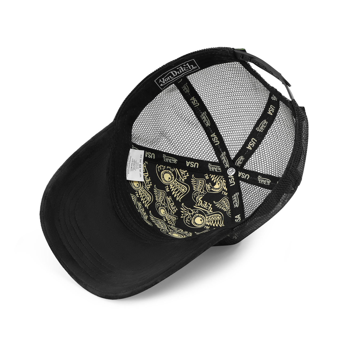 Kids Velvet Trucker Hat - Black & Yellow