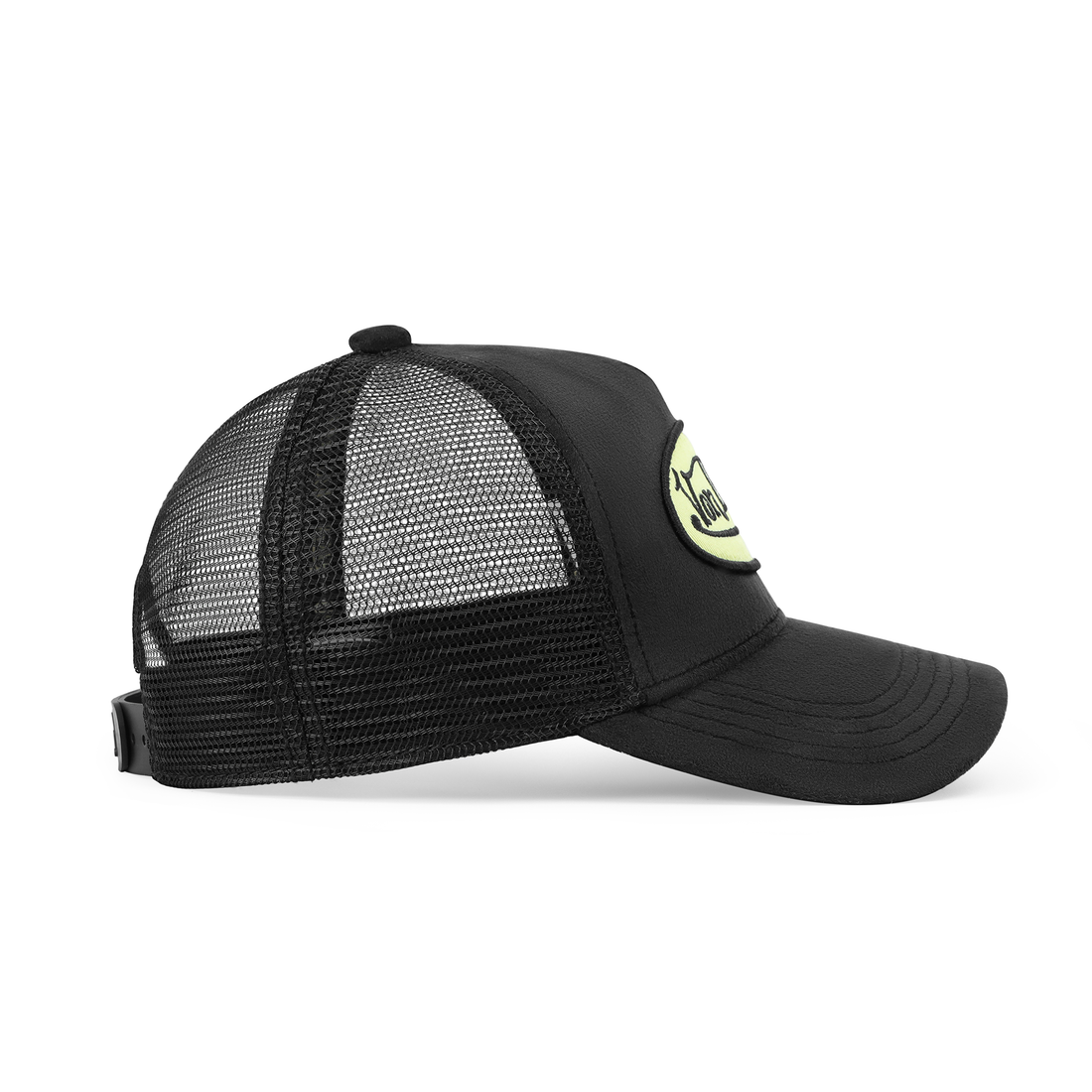 Kids Velvet Trucker Hat - Black & Yellow — image 4