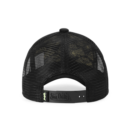 Kids Velvet Trucker Hat - Black & Yellow