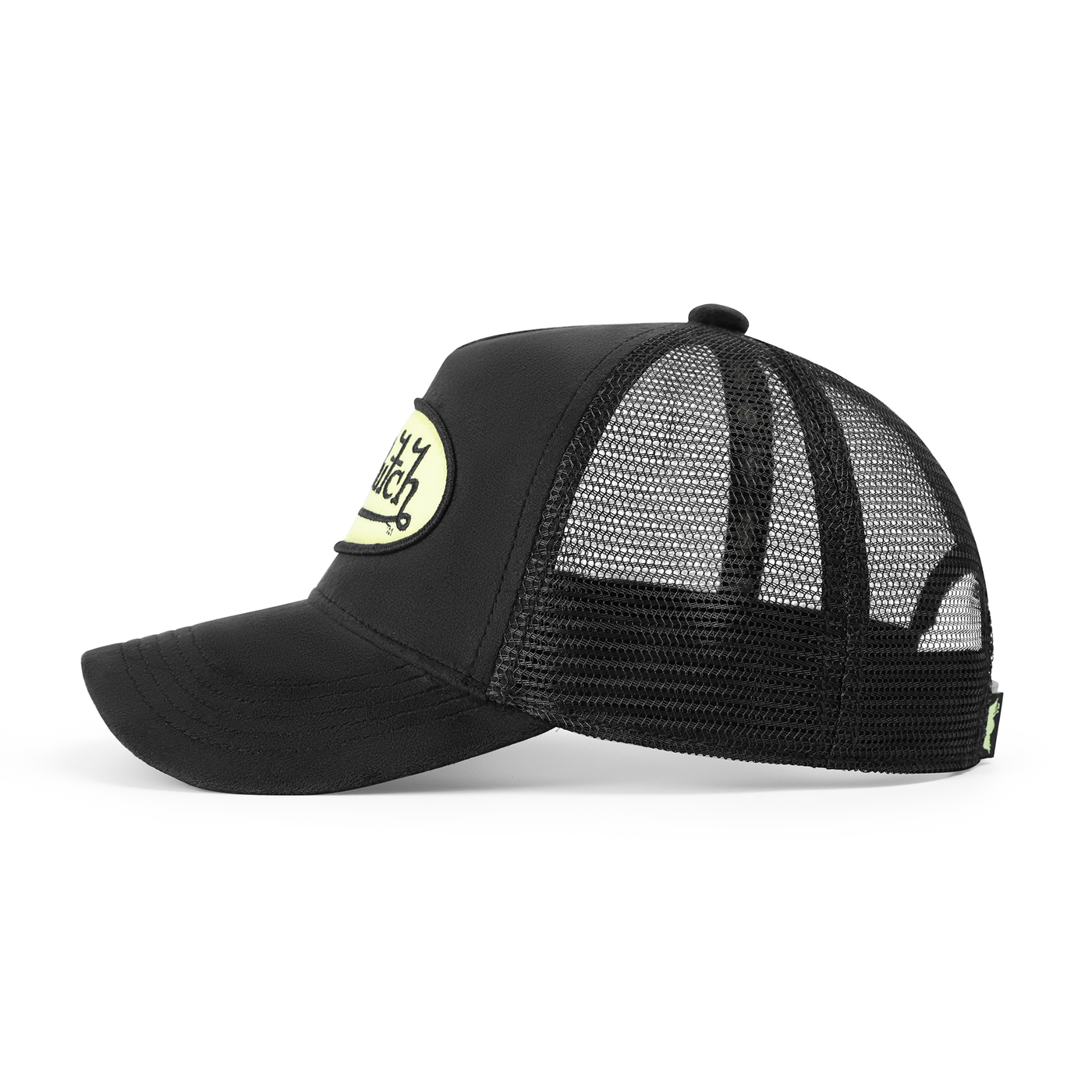 Kids Velvet Trucker Hat - Black & Yellow