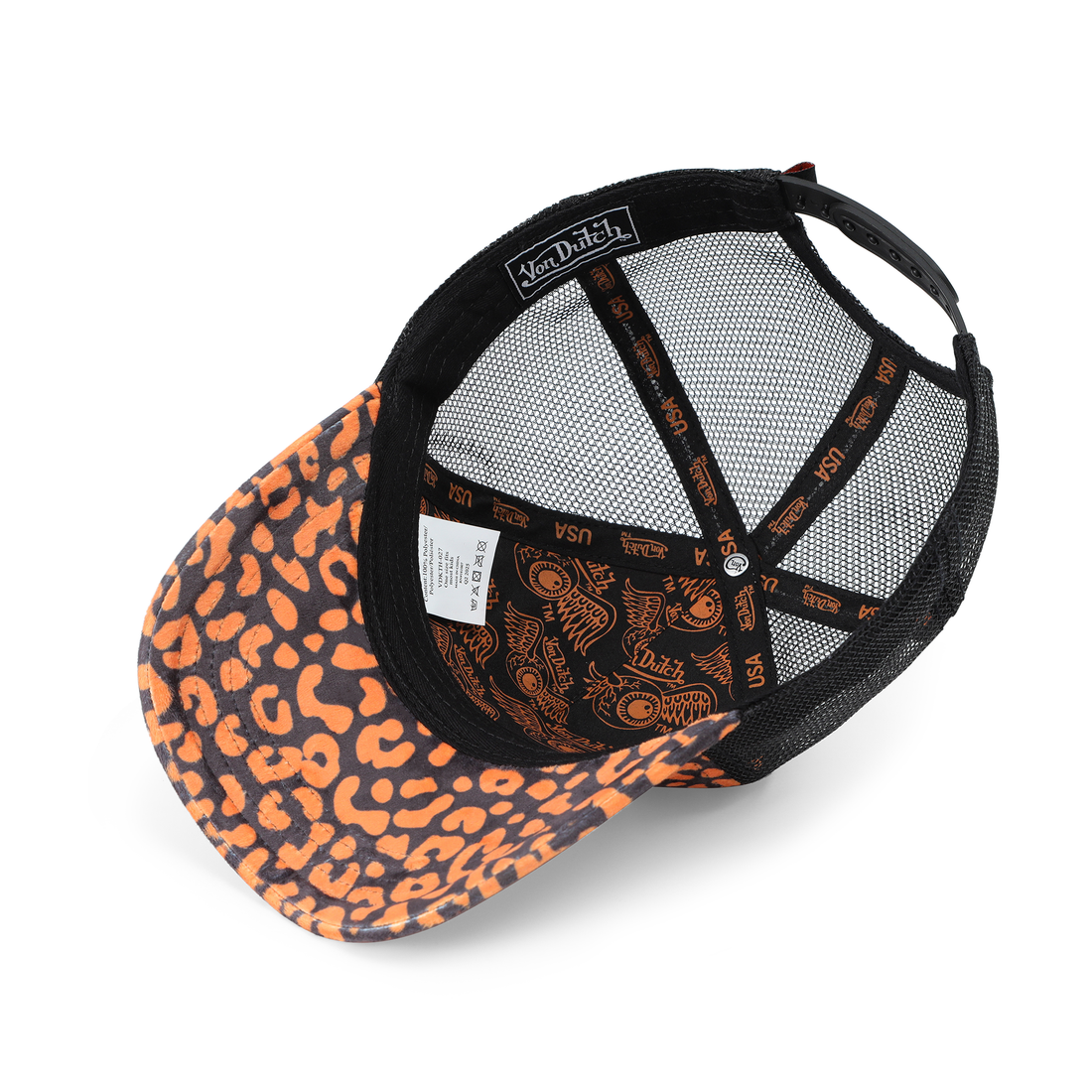 Kids Velvet Trucker Hat - Orange Cheetah — image 4