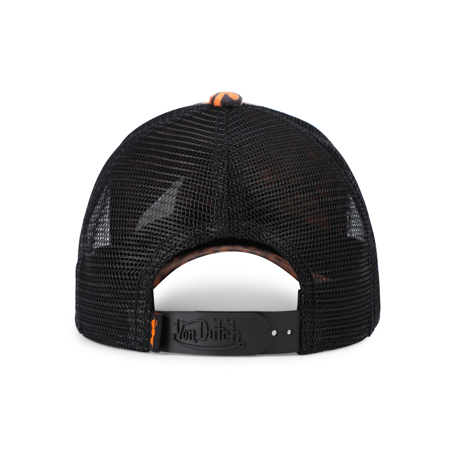 Kids Velvet Trucker Hat - Orange Cheetah