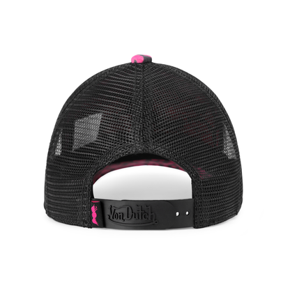 Kids Velvet Trucker Hat - Hot Pink Cheetah