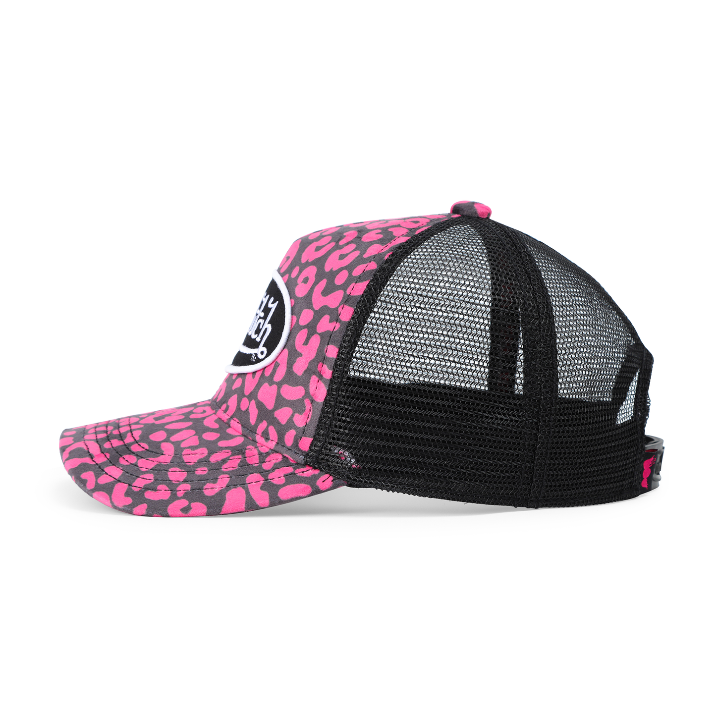 Kids Velvet Trucker Hat - Hot Pink Cheetah