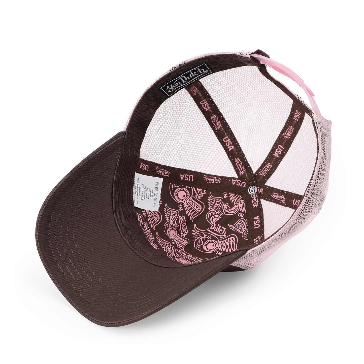Kids Classic Trucker Hat - Brown & Pink
