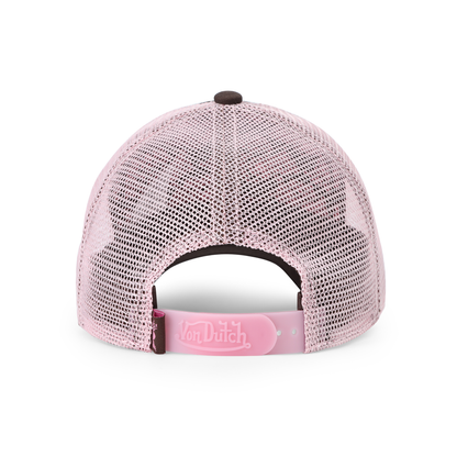 Kids Classic Trucker Hat - Brown & Pink