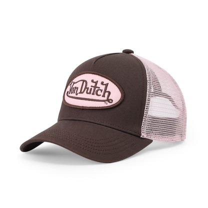 Kids Classic Trucker Hat - Brown & Pink