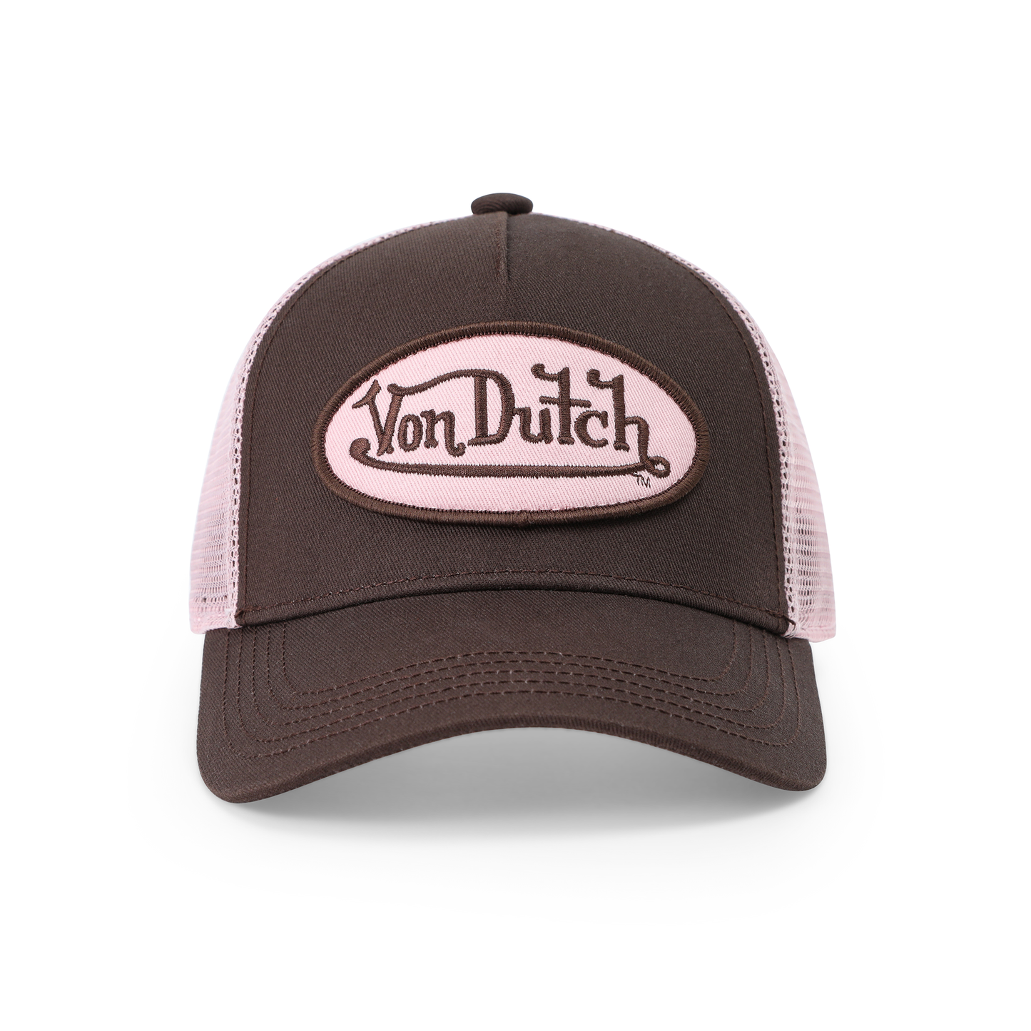 Kids Classic Trucker Hat - Brown & Pink