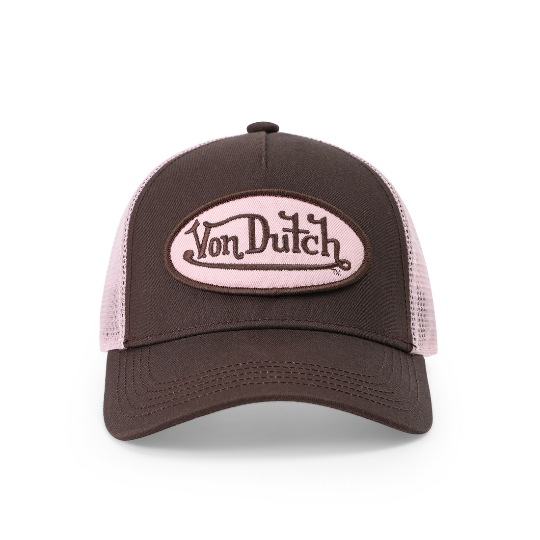 Kids Classic Trucker Hat - Brown & Pink — image 1
