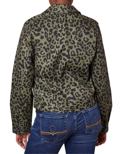 Mechanical Stretch Twill Jacket -  Green Cheetah
