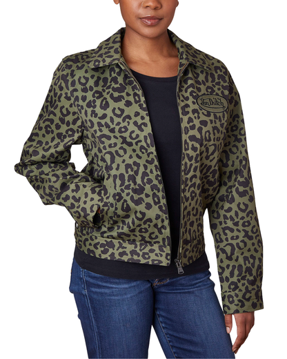 Mechanical Stretch Twill Jacket -  Green Cheetah