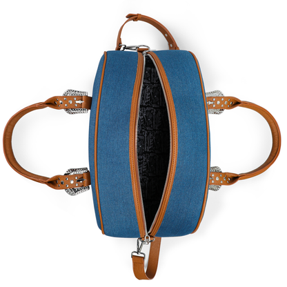 Denim & Brown Duffle Bowling Bag