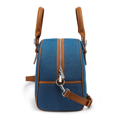 Denim & Brown Duffle Bowling Bag