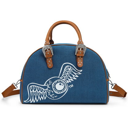 Denim & Brown Duffle Bowling Bag