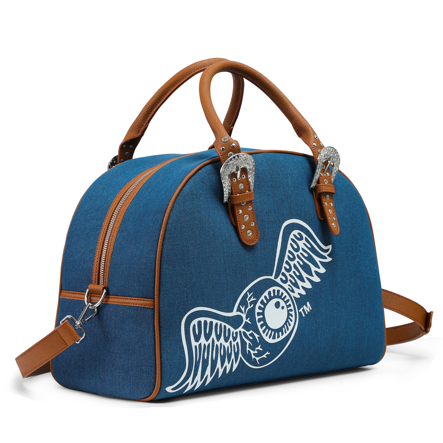 Denim & Brown Duffle Bowling Bag