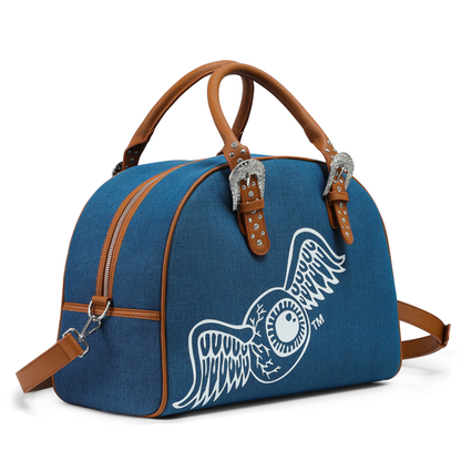 Denim & Brown Duffle Bowling Bag