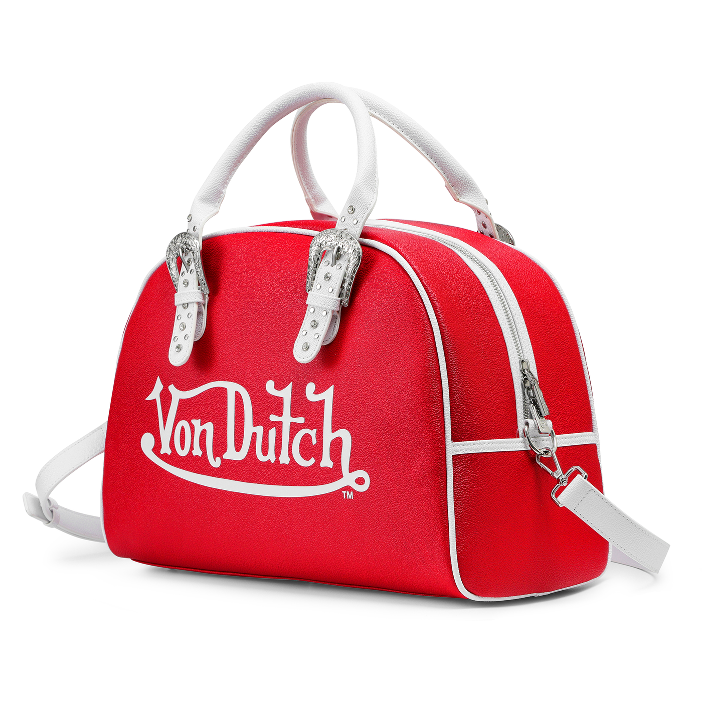 Von Dutch Red & White Duffle Bowling Bag
