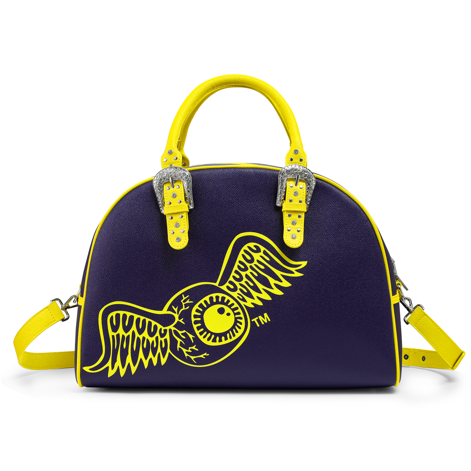 Navy Blue & Yellow Duffle Bowling Bag | Von Dutch Navy Blue & Yellow Duffle Bowling Bag | Von Dutch