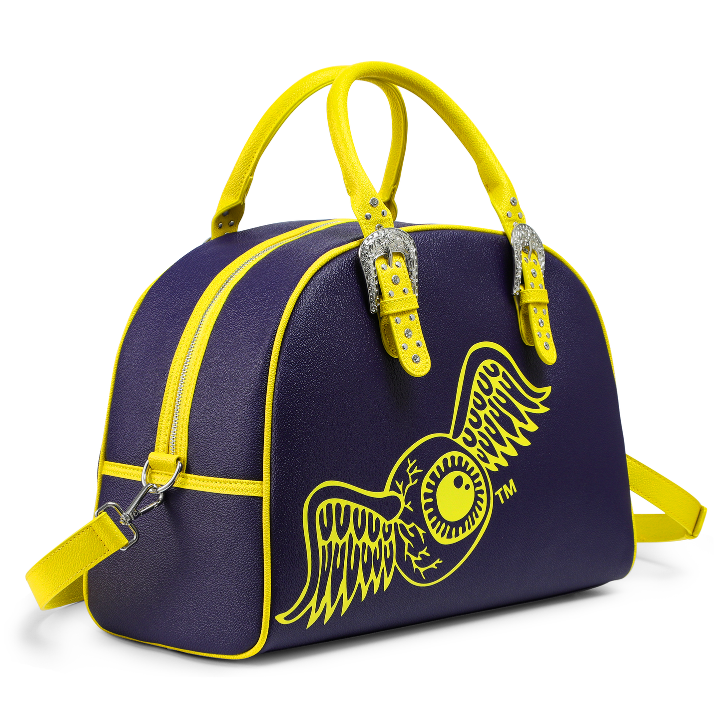Navy Blue & Yellow Duffle Bowling Bag