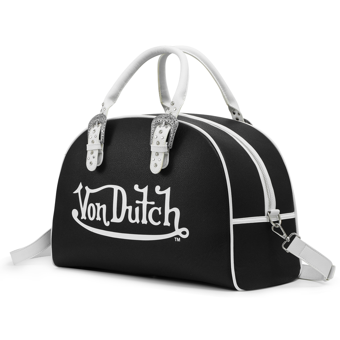 Classic Black & White Duffle Bowling Bag