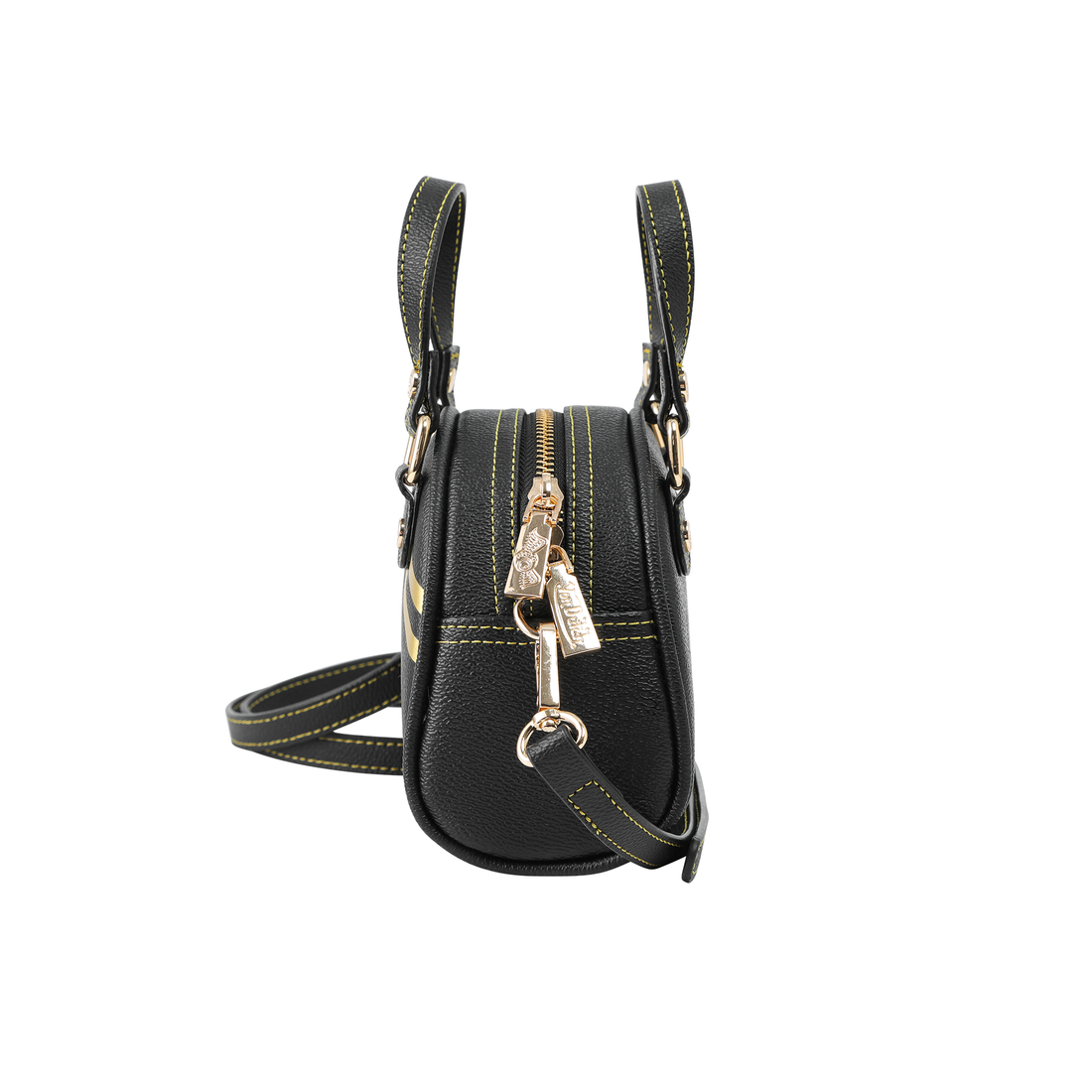 Mini Bowling Bag - Racing Stripe Black & Gold