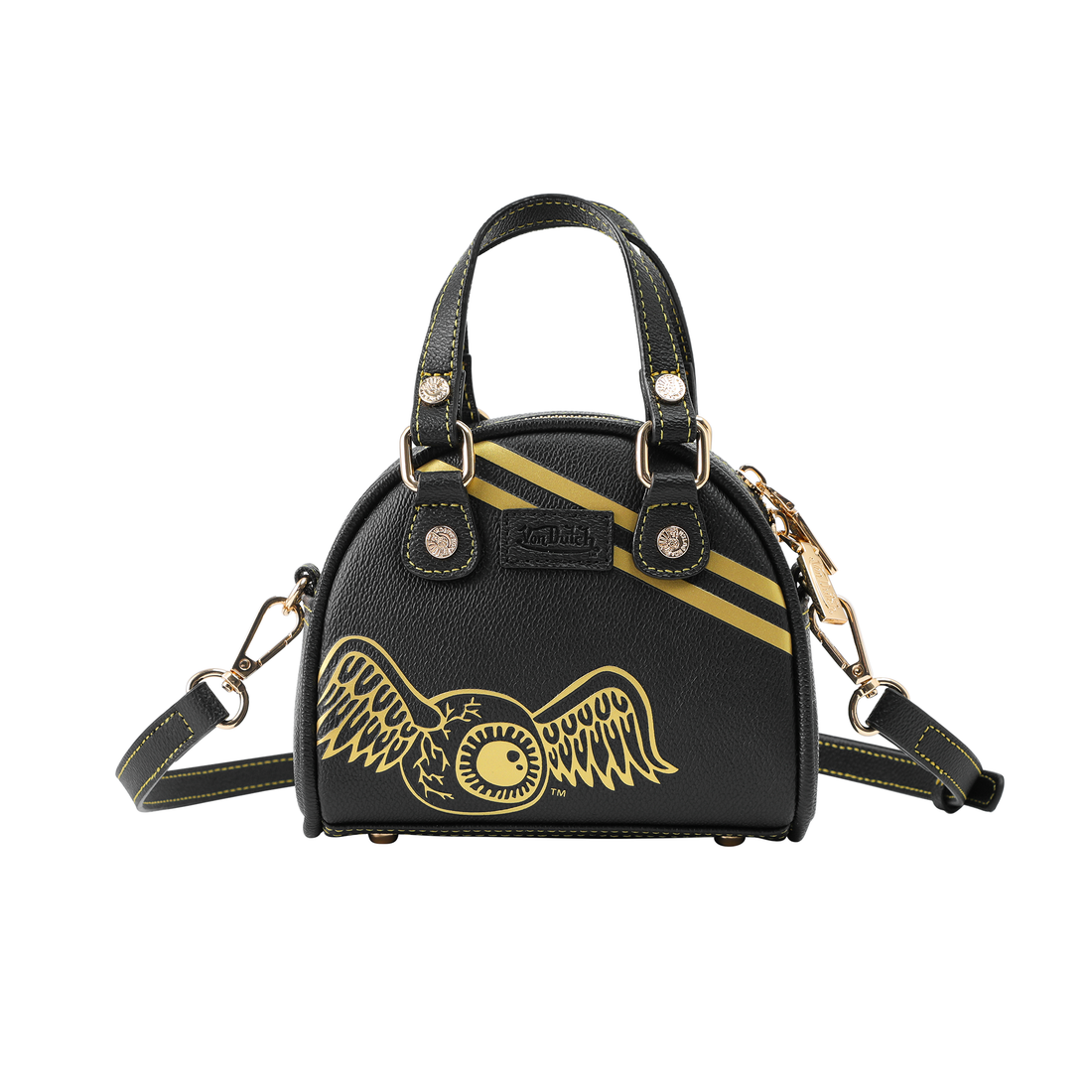 Mini Bowling Bag - Racing Stripe Black & Gold